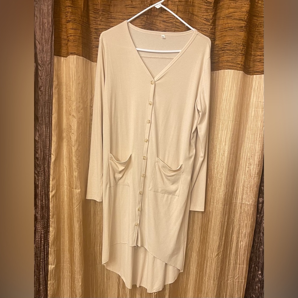 Solid Creme Button front cardigan